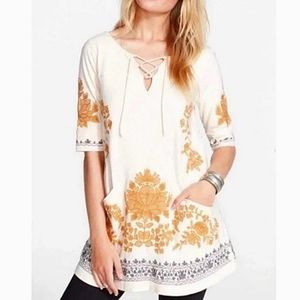 Free People Talia Embroidered Floral Tunic